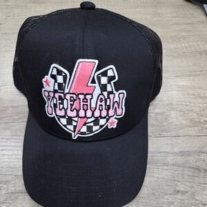 Black and Pink Yeehaw Women's Cap